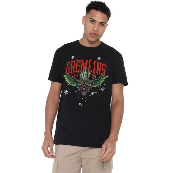 Gremlins Unisex Adult 1984 Lights Christmas T-Shirt / Black - Picture 4 of 6